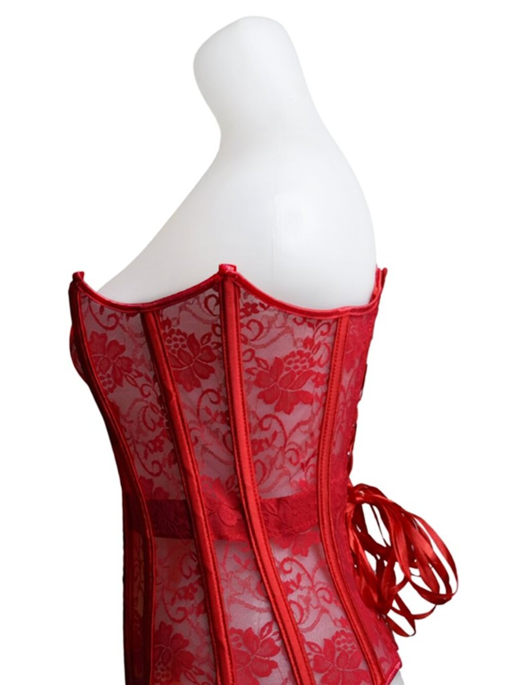 Coquette NWT Red Lace Waist Cincher Corset Bustier & Garter Size M MSRP $74 - Picture 3 of 12